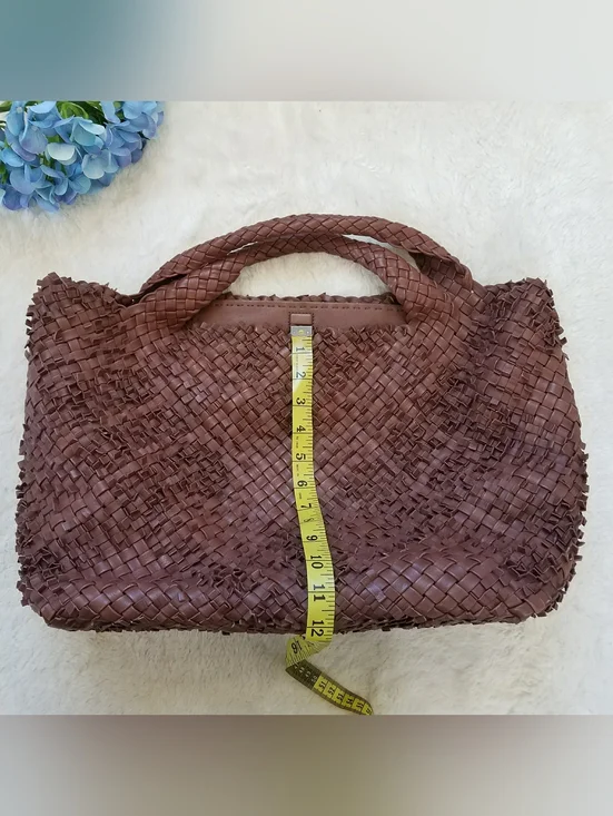 Falorni Italia Leather Textured Woven Large Tote Bag - Picture 4 of 9